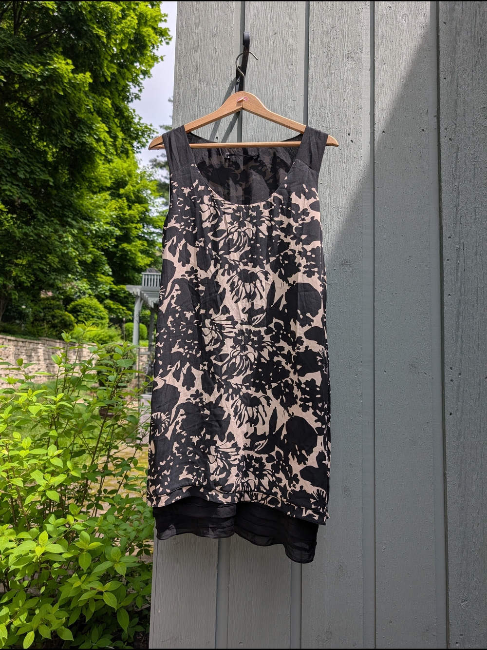 Diane Von Furstenberg Black Floral Print Midi Dress on Cream